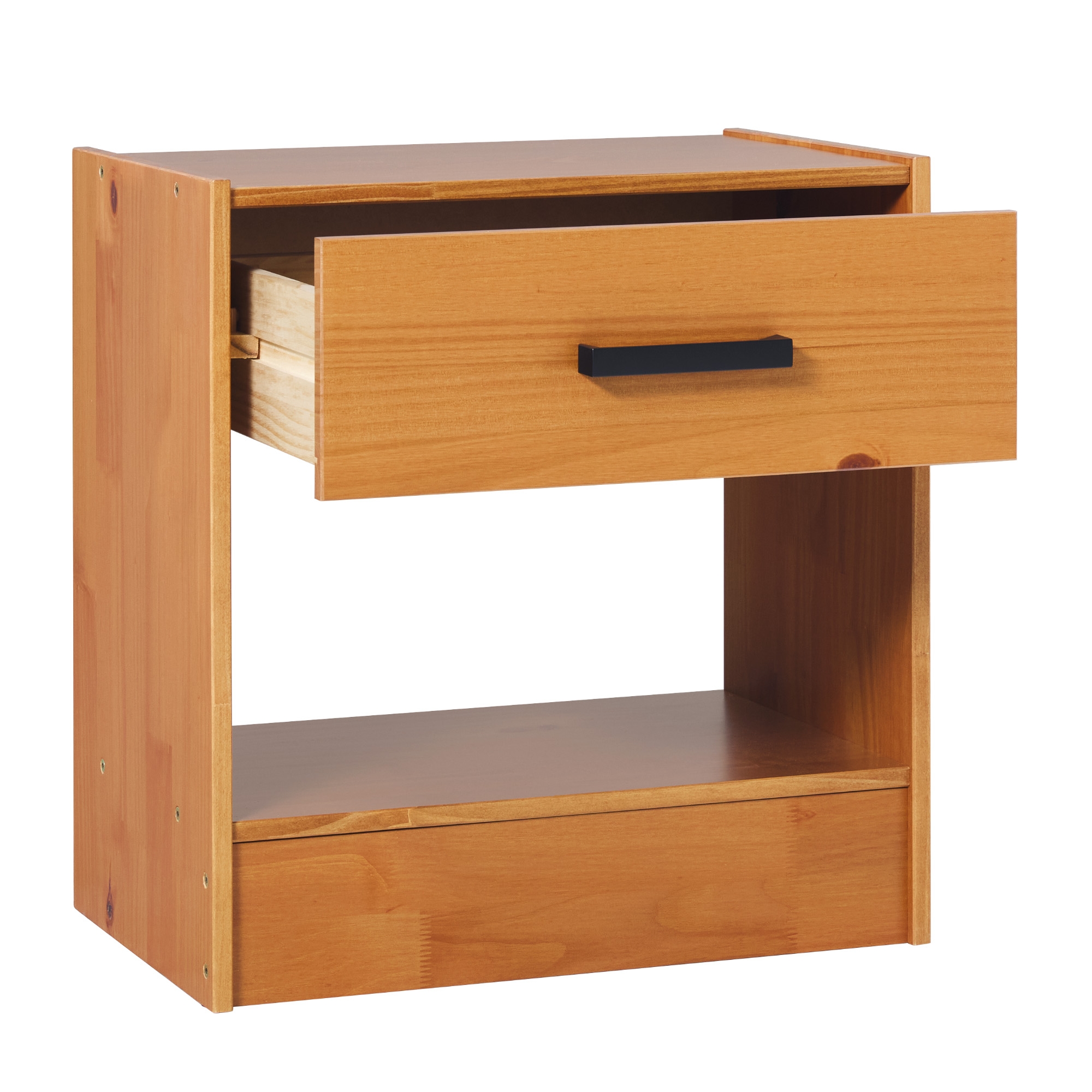 Contour & Co. Declan 1-Drawer with Handle Solid Wood Nightstand - Carmel - Image 5