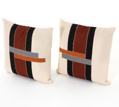 Scott Striped Pillow, Set of 2, 20" x 20", Multi - Image 2