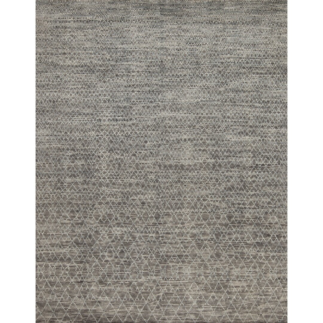Samad Rugs Mystique Geometric Hand-Knotted Wool Area Rug in Gray/Blue - Image 0
