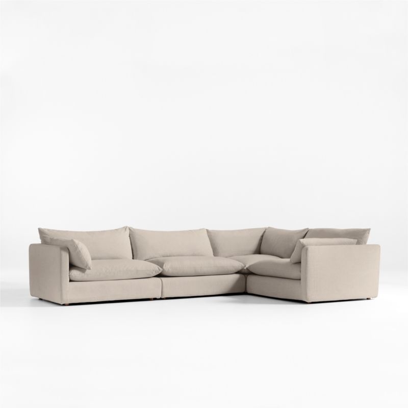Unwind Modular 4-Piece Slipcovered L-Shaped Sectional Sofa - Image 1