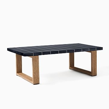 Glazed Top Coffee Table, Rectangle, Wood/Concrete, Slate Glaze/Driftwood - Image 0