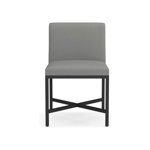 Navarro Dining Side Chair, Standard Chair, Performance Linen Blend, Cobblestone, Bronze - Image 0