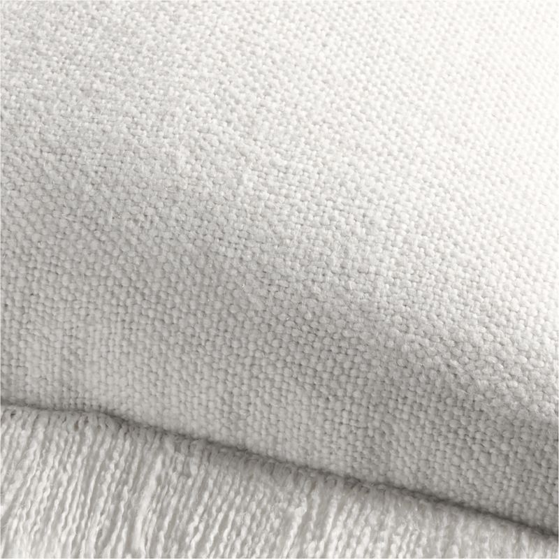 Casual Textured Fringe 24x16 Arctic Ivory Throw Pillow with Feather Insert - Image 2