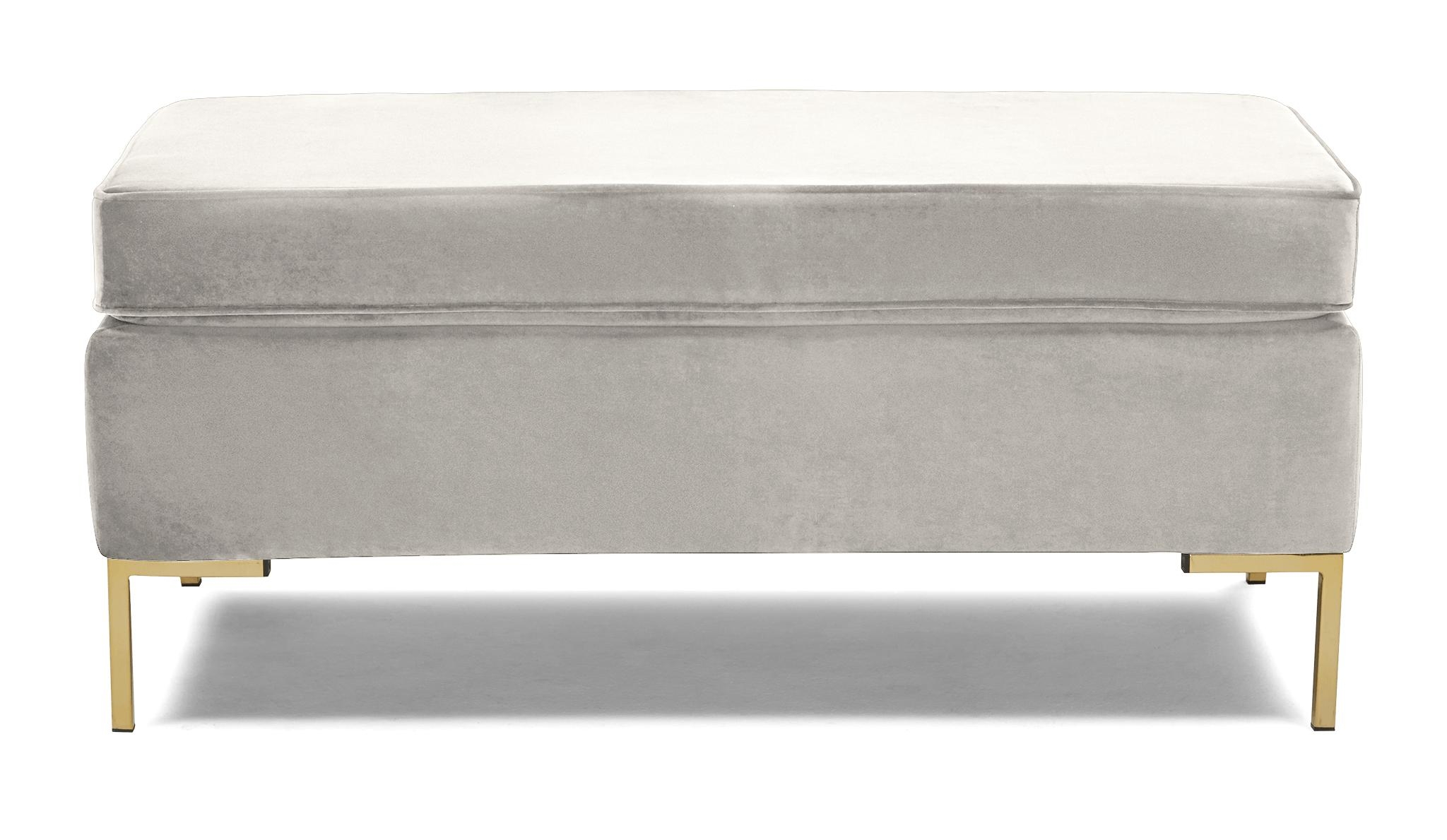 White Dee Mid Century Modern Bench with Storage - Tussah Snow - Image 0