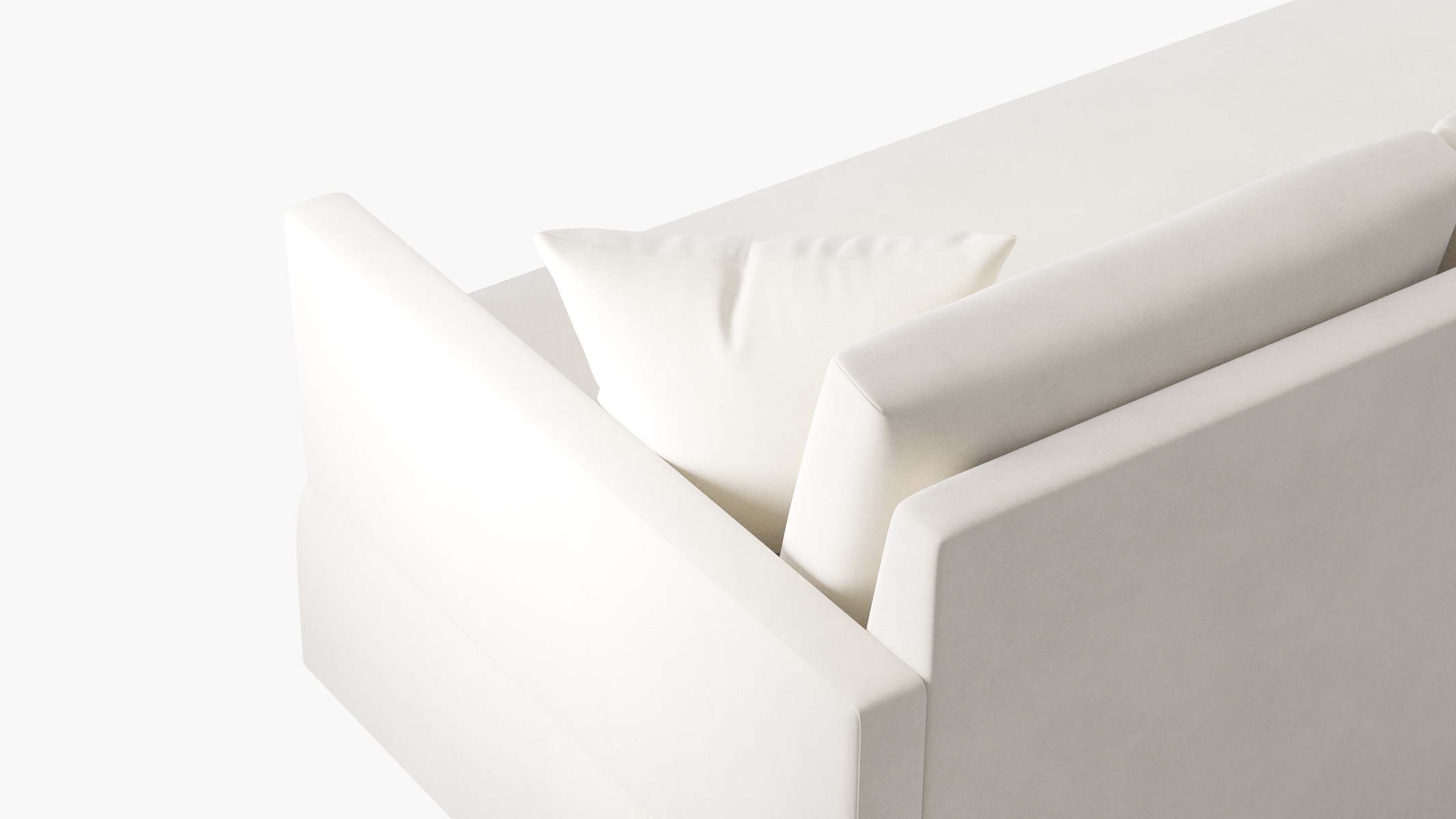 Skirted Track Arm Sofa, White Classic Velvet, Standard (39") - Image 4