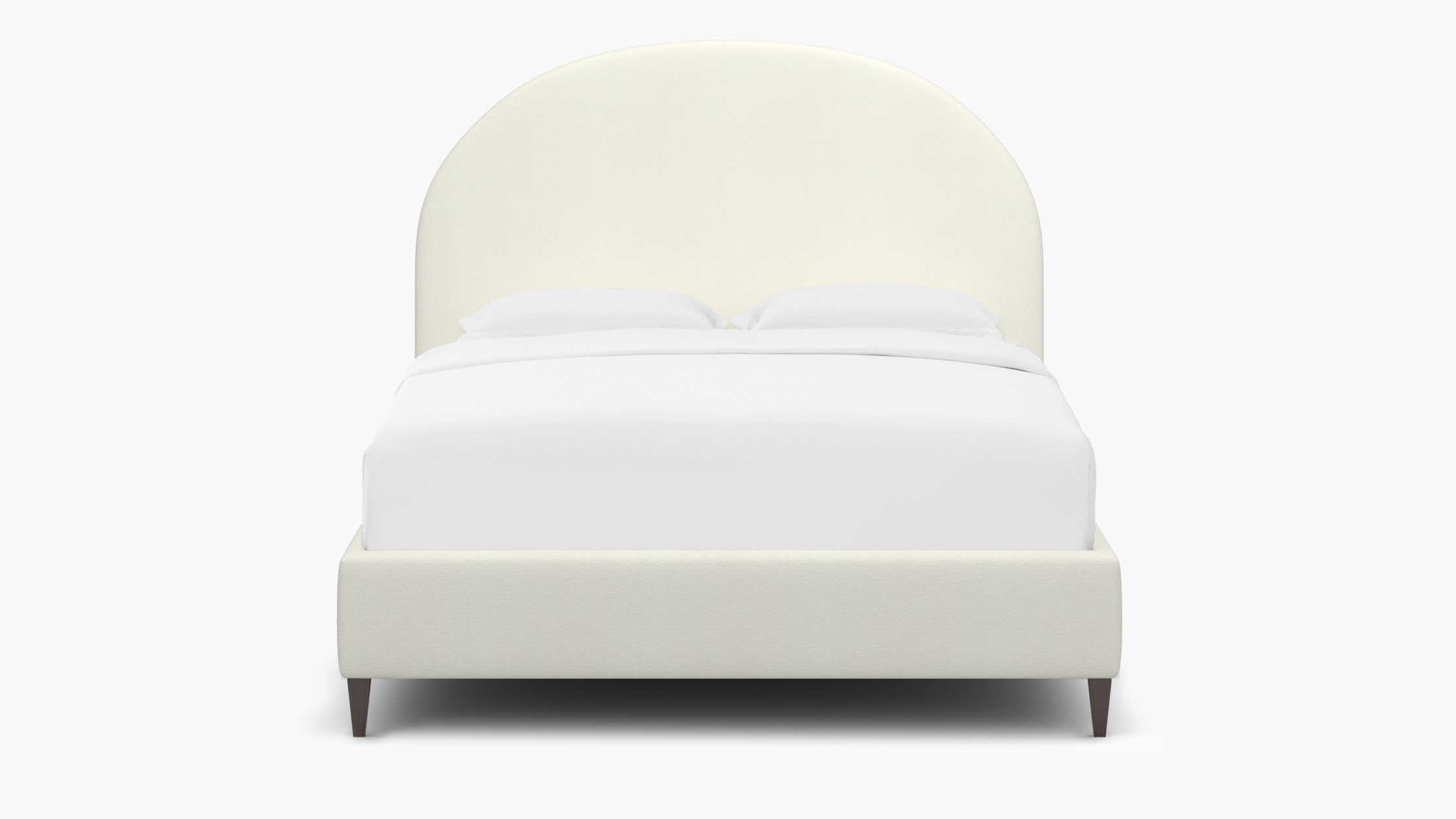 Demilune Bed, Sheepskin, Espresso Square Tapered Leg, Twin - Image 0