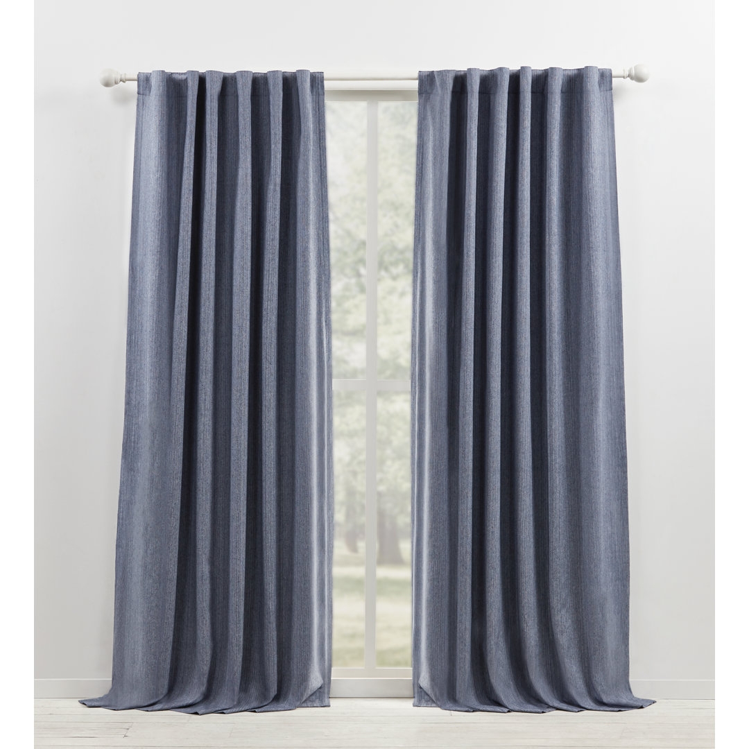 "Lauren Ralph Lauren Sallie Cotton Blend Blackout Thermal Rod Pocket Single Curtain Panel" - Image 0