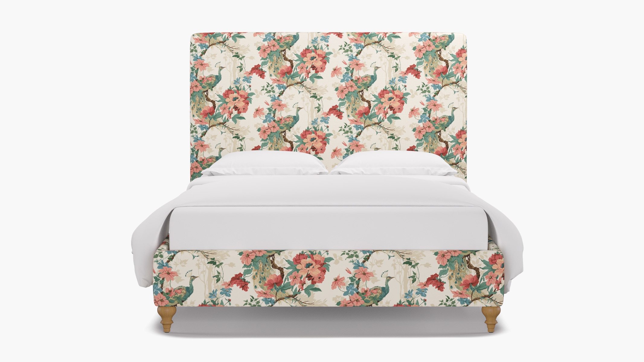 Classic Bed, Rose Peacock Park, Natural Traditional Turned Leg, Twin - Image 0