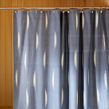 Oval Ikat Shower Curtain, Platinum, 72"x74" - Image 2
