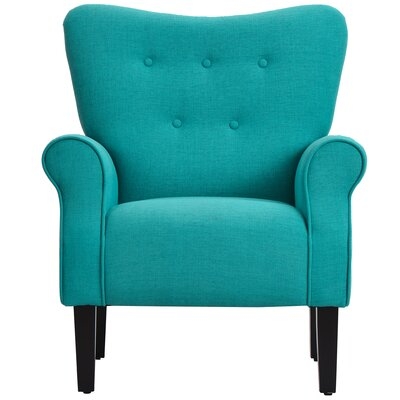 31.1" W Tufted Linen Armchair - Image 0