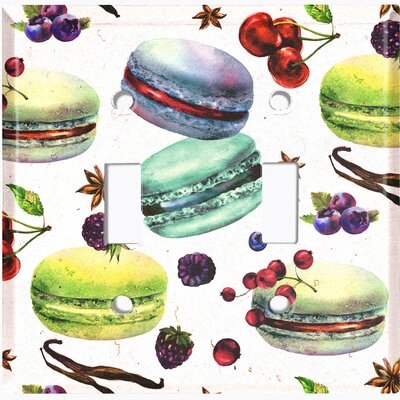 Metal Light Switch Plate Outlet Cover (Colorful Macaron Treat White  - Double Toggle) - Image 0