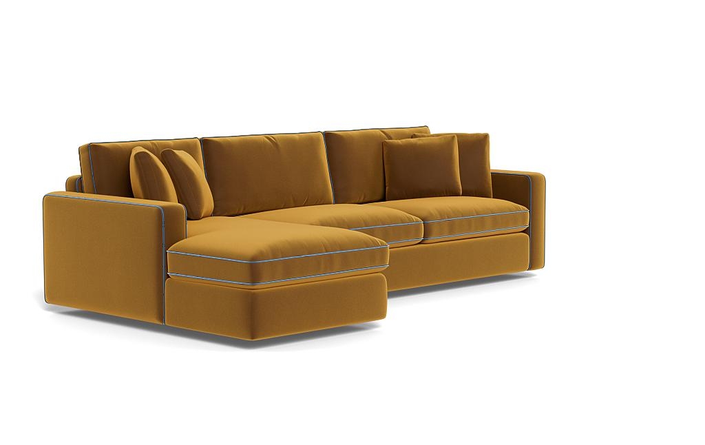 James 3-Seat Left Chaise Sectional with Contrast Piping - Image 1
