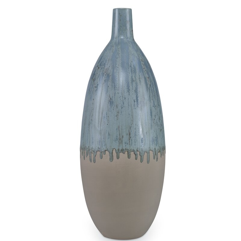 Kravet Meda Blue/Brown/Green 21.25"" Earthenware Table Vase - Image 0