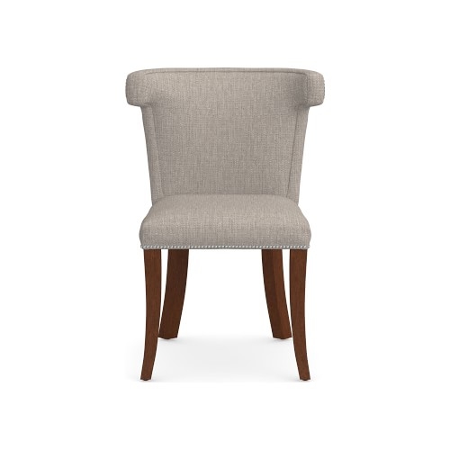 Regency Side Chair, Polished Nickel, Standard Cushion, Perennials Performance Melange Weave, Light Sand AM - Image 0