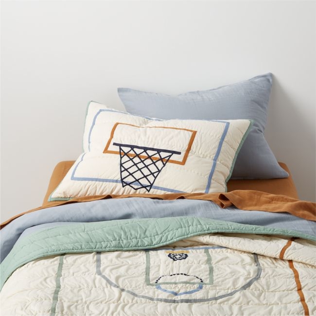 Modern Basketball Organic Cotton Kids Twin Quilt - Image 0