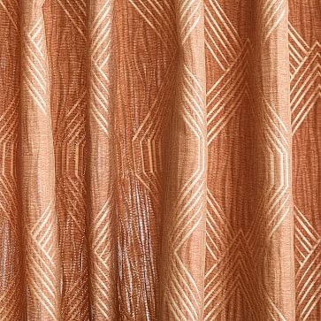 Linear Lattice Jacquard Curtain, Copper, 48"x96" - Image 1