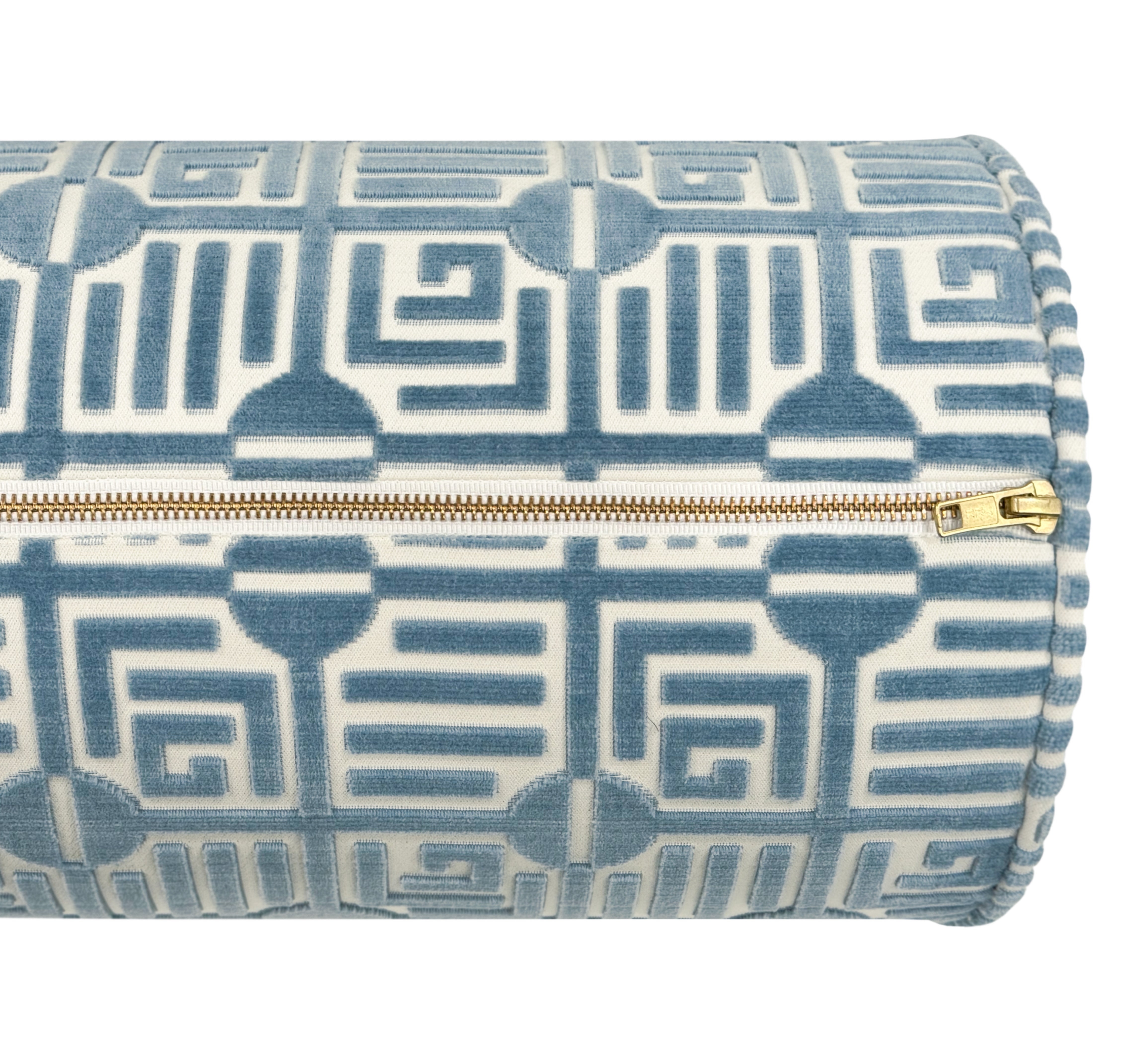 THE BOLSTER :: LABYRINTH VELVET // BLUE | THIBAUT - TWIN XL // 9" X 30" - Image 1