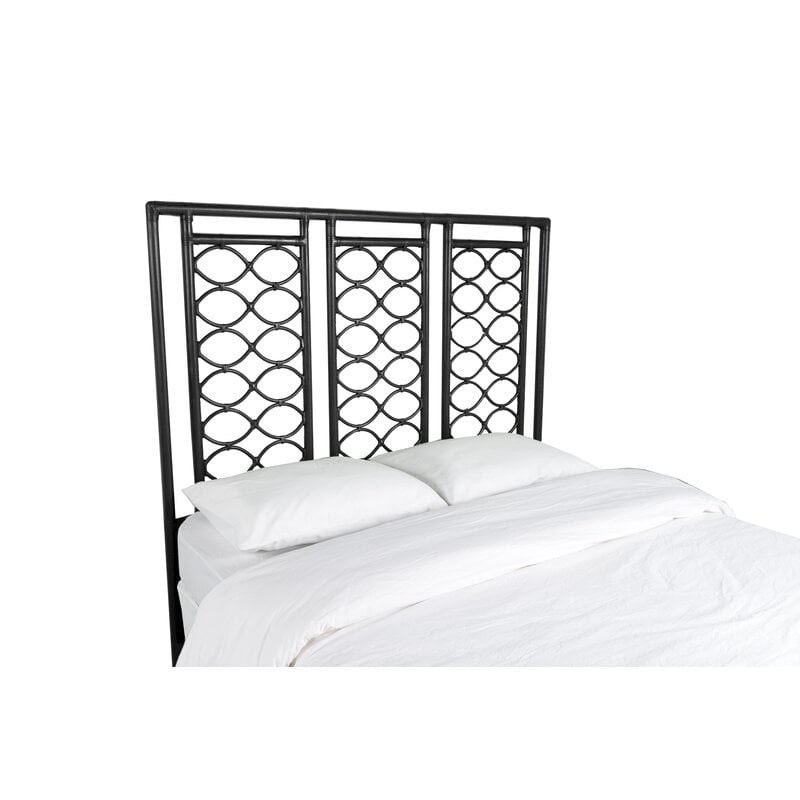 David Francis Furniture X and Diamond Open-Frame Headboard Color: Black, Size: Queen - Image 0