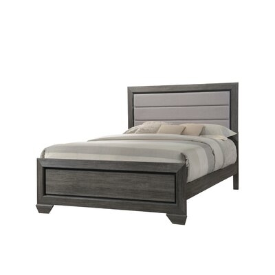 Gray Tufted Upholstered Queen Bed - Image 0