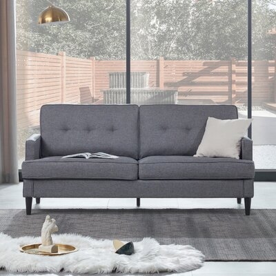 71.3" Wide Linen Tufted Upholstered Sofa - Image 0