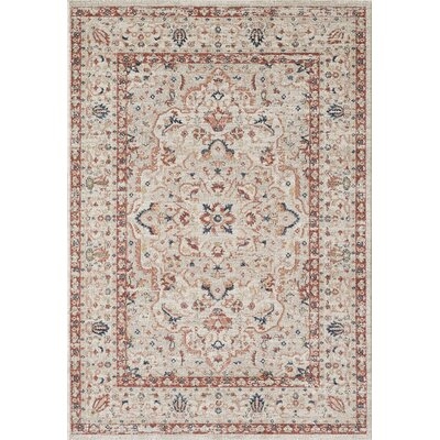 Bourgoin Power Loom Beige/Red Rug - Image 0