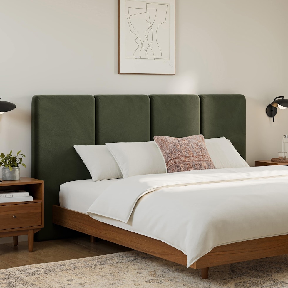 Noel King Velvet Headboard - Hale Fir Green - Image 0