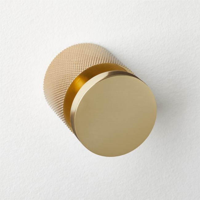 Nicolo Knurled Polished Unlacquered Brass Wall Hook - Image 0