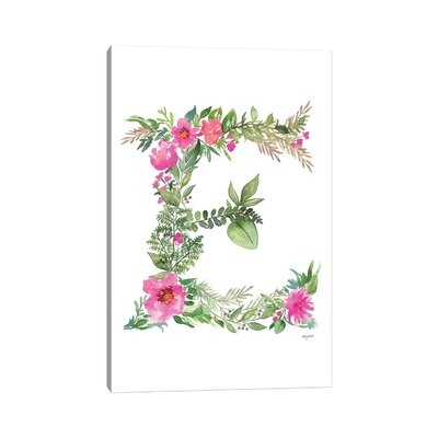 Botanical Letter E by Kelsey Mcnatt - Wrapped Canvas Gallery-Wrapped Canvas Giclée - Image 0