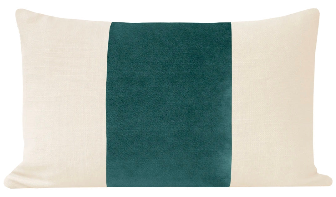 FINAL SALE : PANEL :: 12" X 18" SOCIETY VELVET // PEACOCK PILLOW COVER - LITTLE LUMBAR 12" X 18" - Image 0