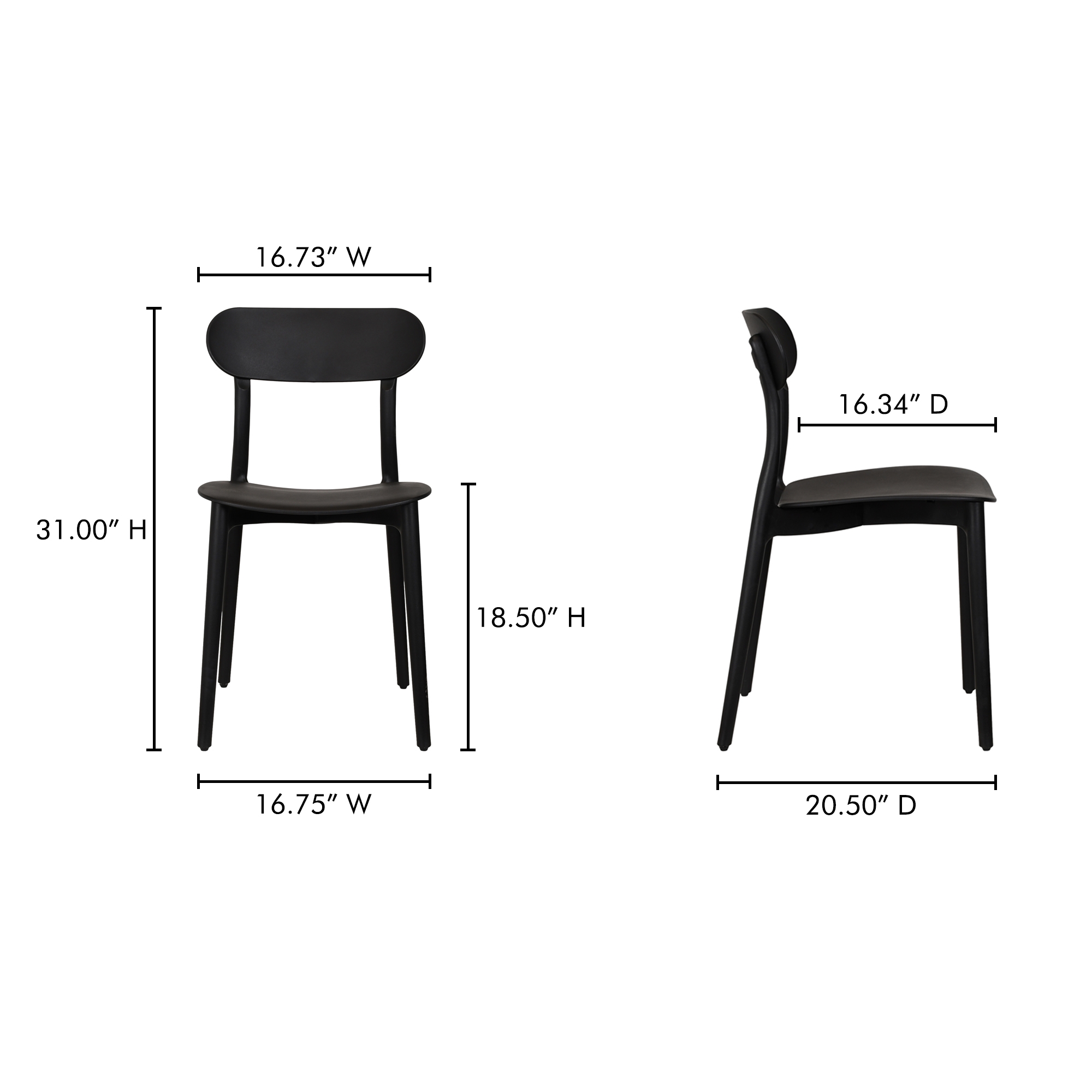 Kent Outdoor Dining Chair Black - Set Of Two - Image 8