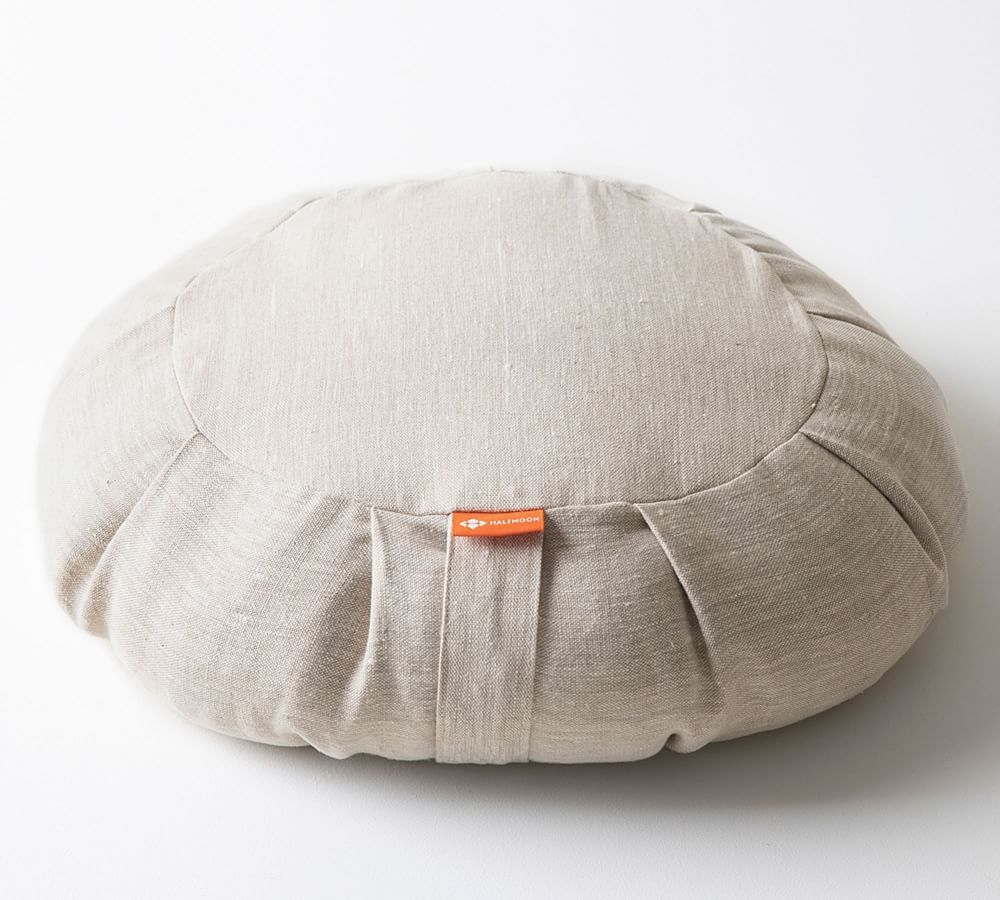Meditation Cushion, Round, 16", Natural Linen - Image 0