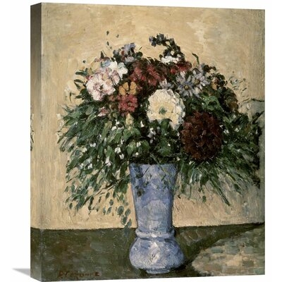 'Bouquet in a Blue Vase' by Paul Cezanne Painting Print on Wrapped Canvas - Image 0