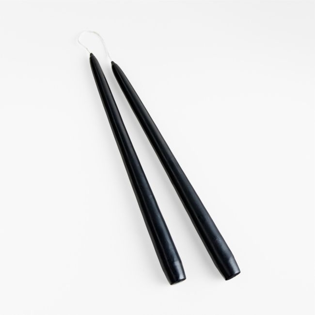 Dipped Black Taper Candles, Set of 2 - Image 0
