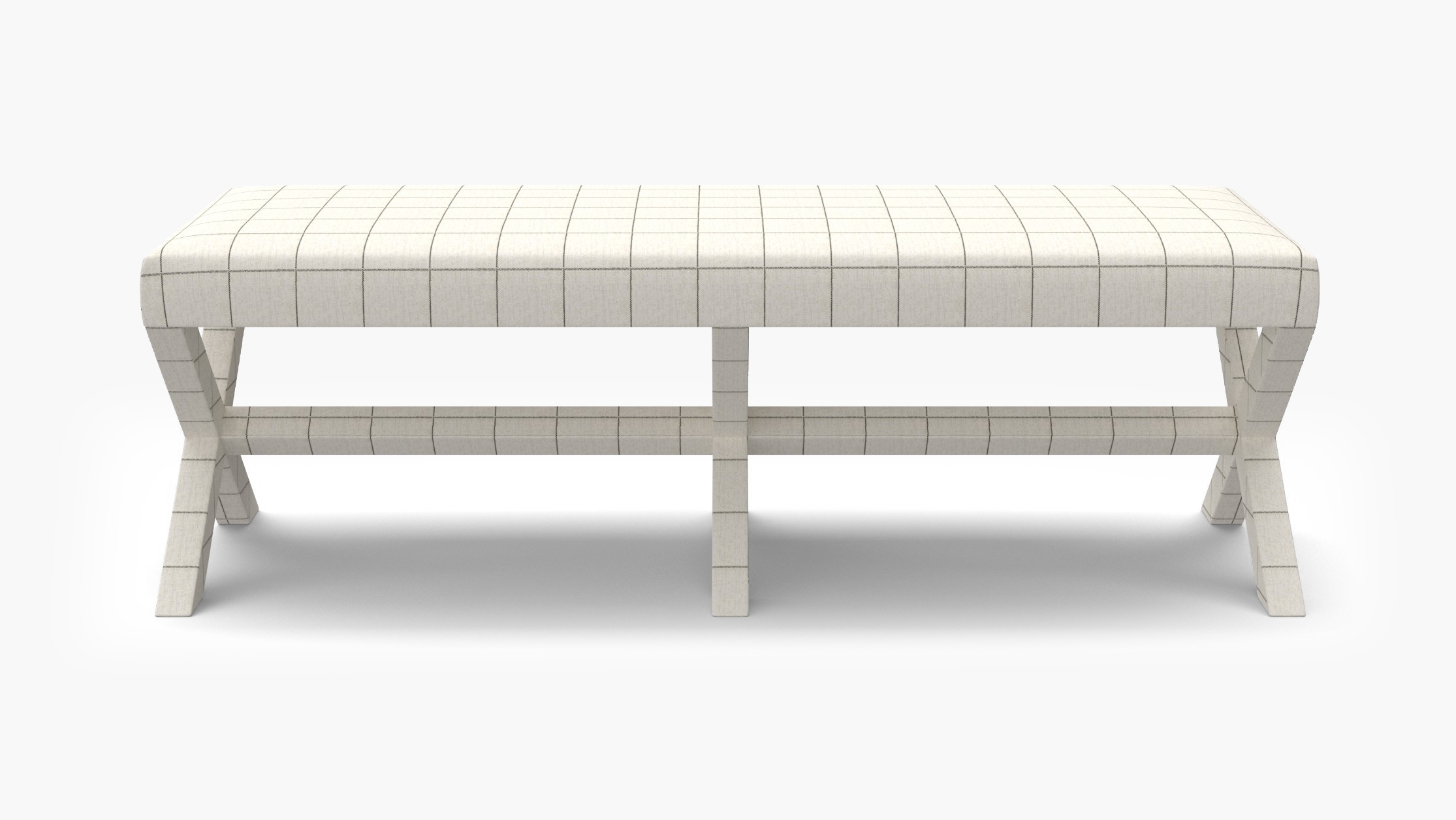 Double X Bench, Coal Windowpane - Image 0
