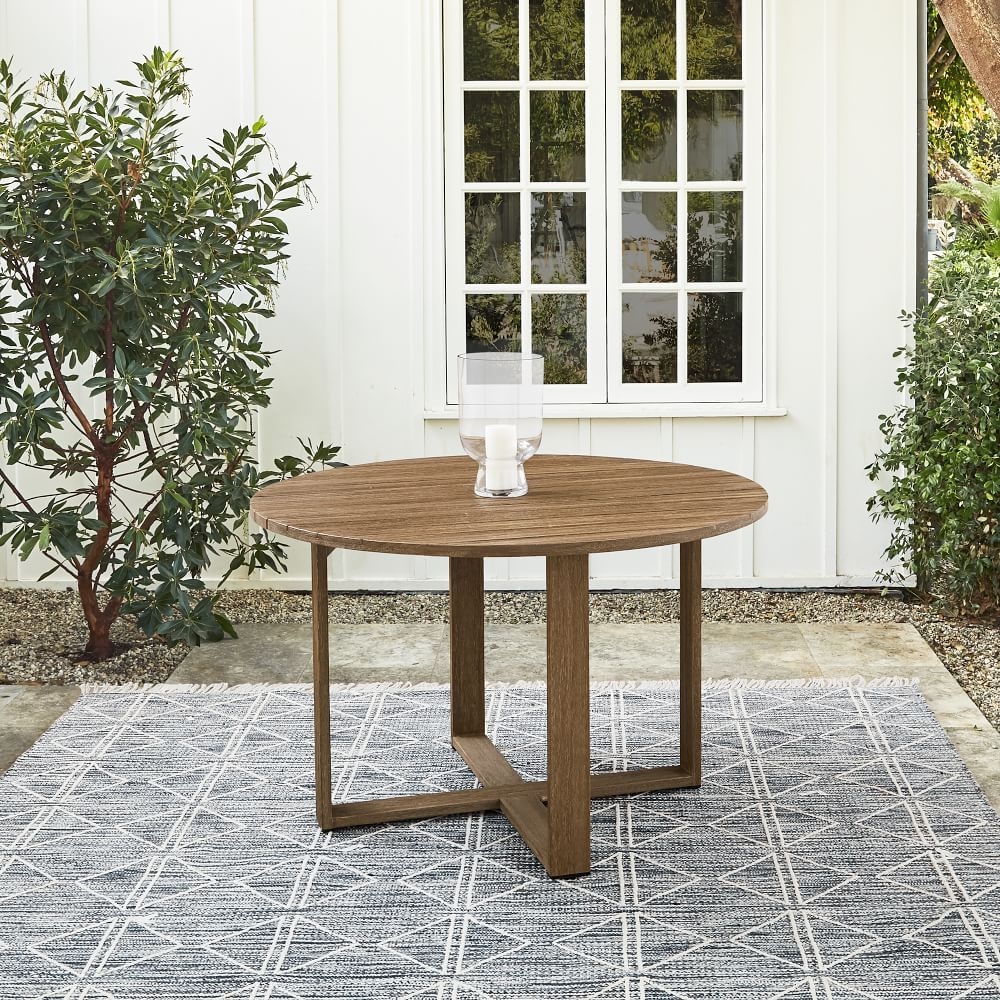 Portside Outdoor 48 in Drop Leaf Dining Table, Driftwood - Image 0