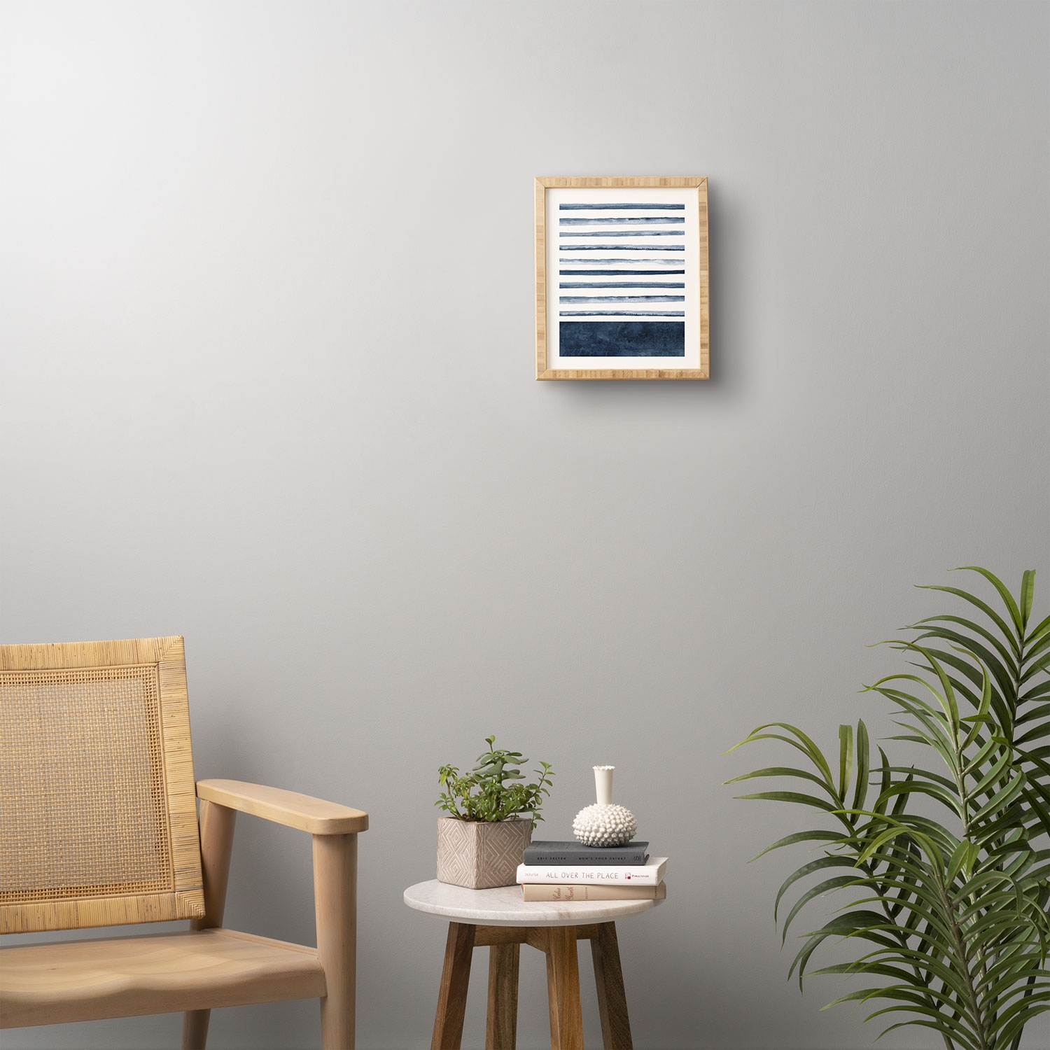 Stripes Watercolor Pattern by Kris Kivu - Framed Wall Art Basic White 11" x 13" - Image 3