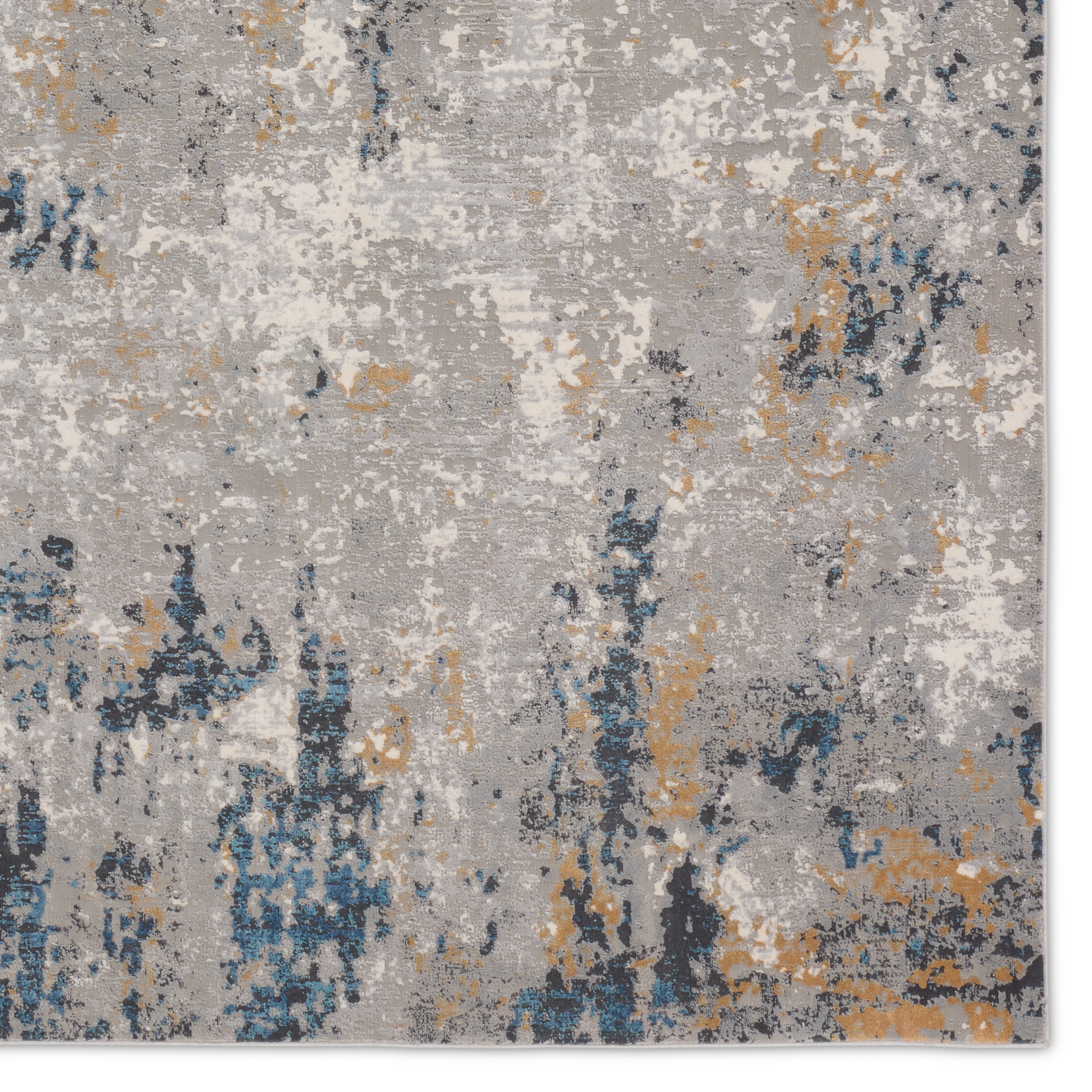 Lancet Abstract Silver/Blue Area Rug (6'X9') - Image 3