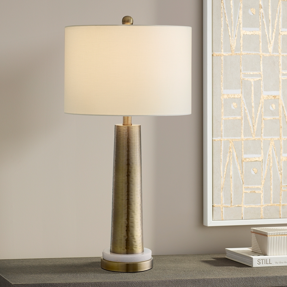 Possini Euro Bradley 27" High Marble and Brass Modern Table Lamp - Image 0