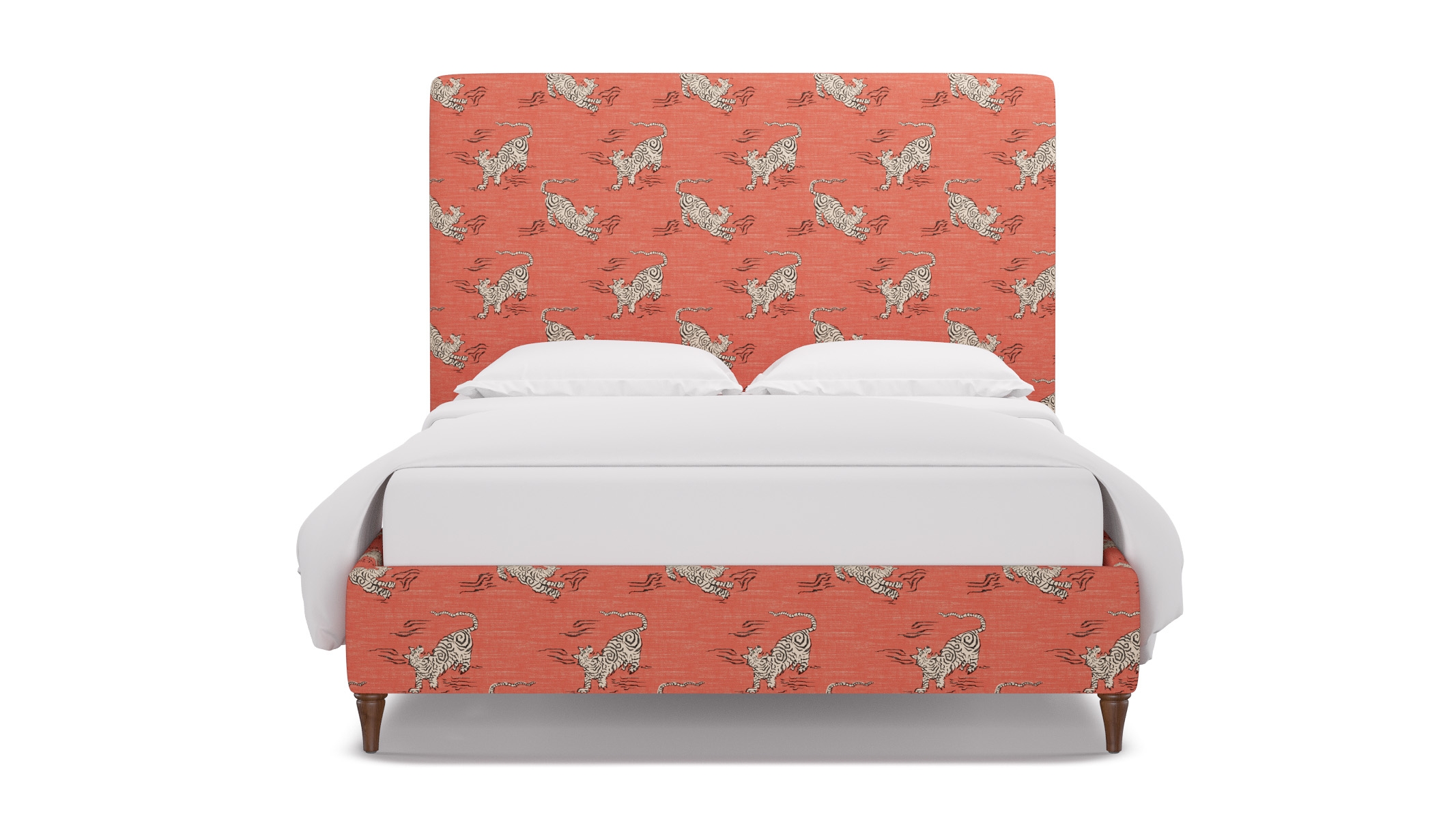 Classic Bed, Coral Tigresse, Walnut Decorative Tapered Leg, Twin - Image 0