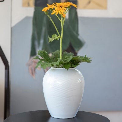 Lyngby Rhombe Vase, White, 6.5" - Image 3