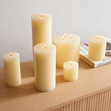 Unscented Pillar Candle, 3"x3", White - Image 1