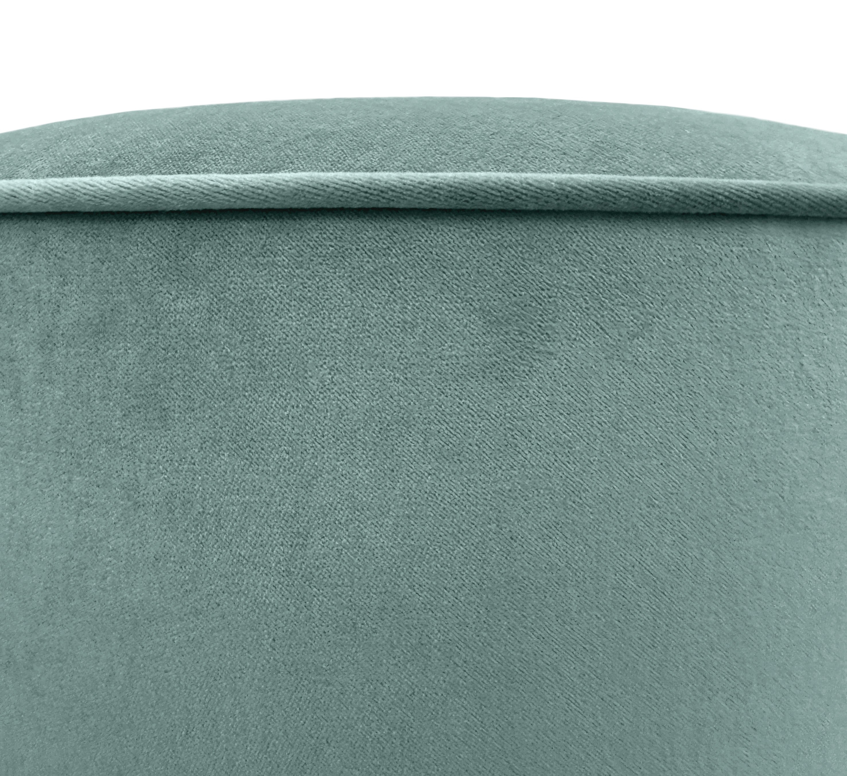 THE TIGHT ROUND OTTOMAN :: SOCIETY VELVET - BY THE YARD / Aegean - Image 3