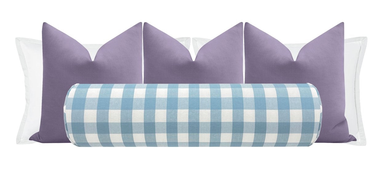 THE BOLSTER :: CHARLESTON CHECK // POWDER BLUE - BY THE YARD - Image 5