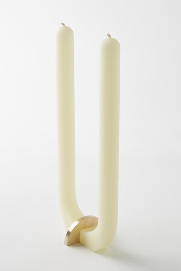 U-Shaped Pillar Candle By Anthropologie in Gold - Image 0