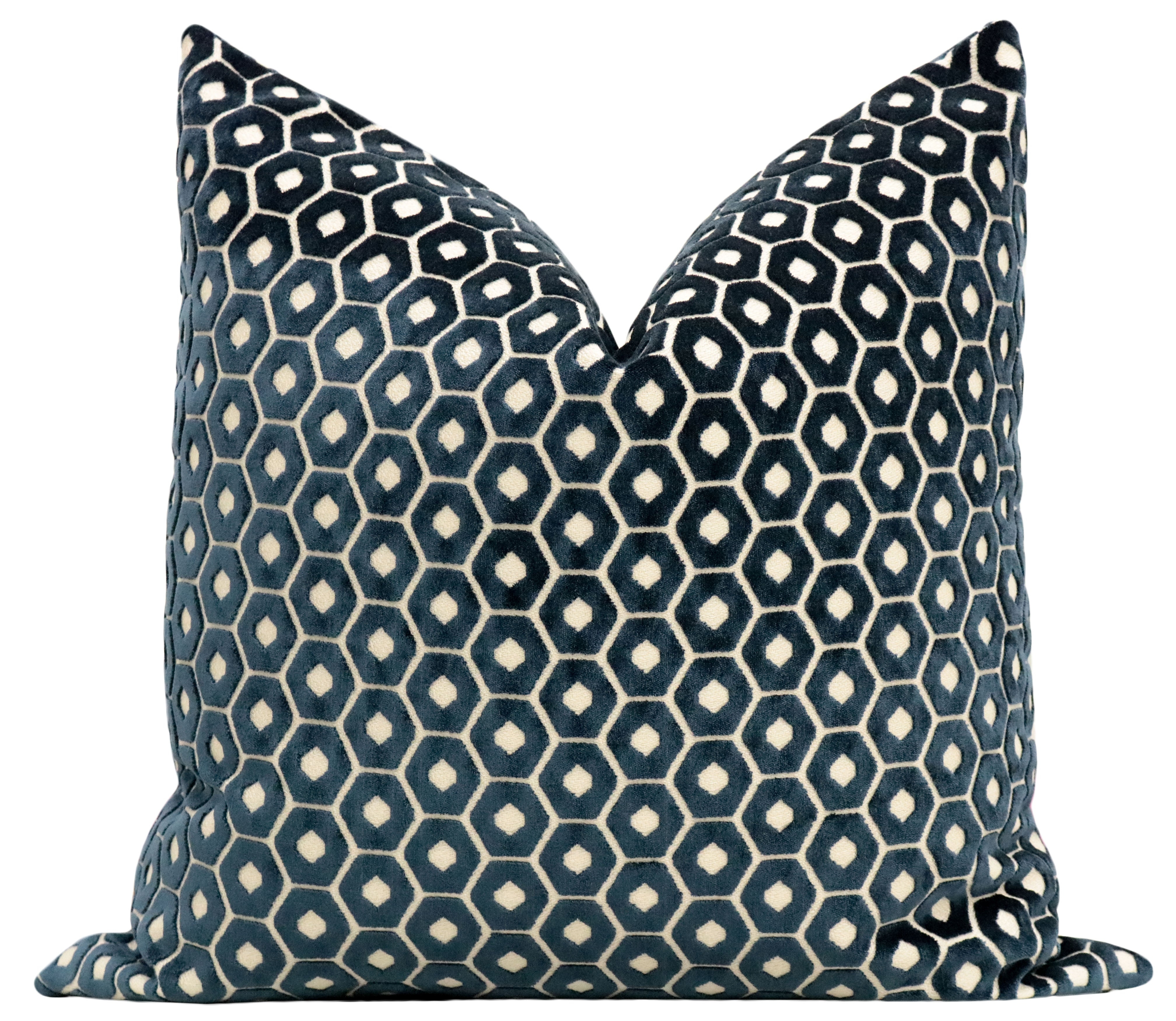 PALOMA CUT VELVET // NAVY BLUE - BY THE YARD - Image 0