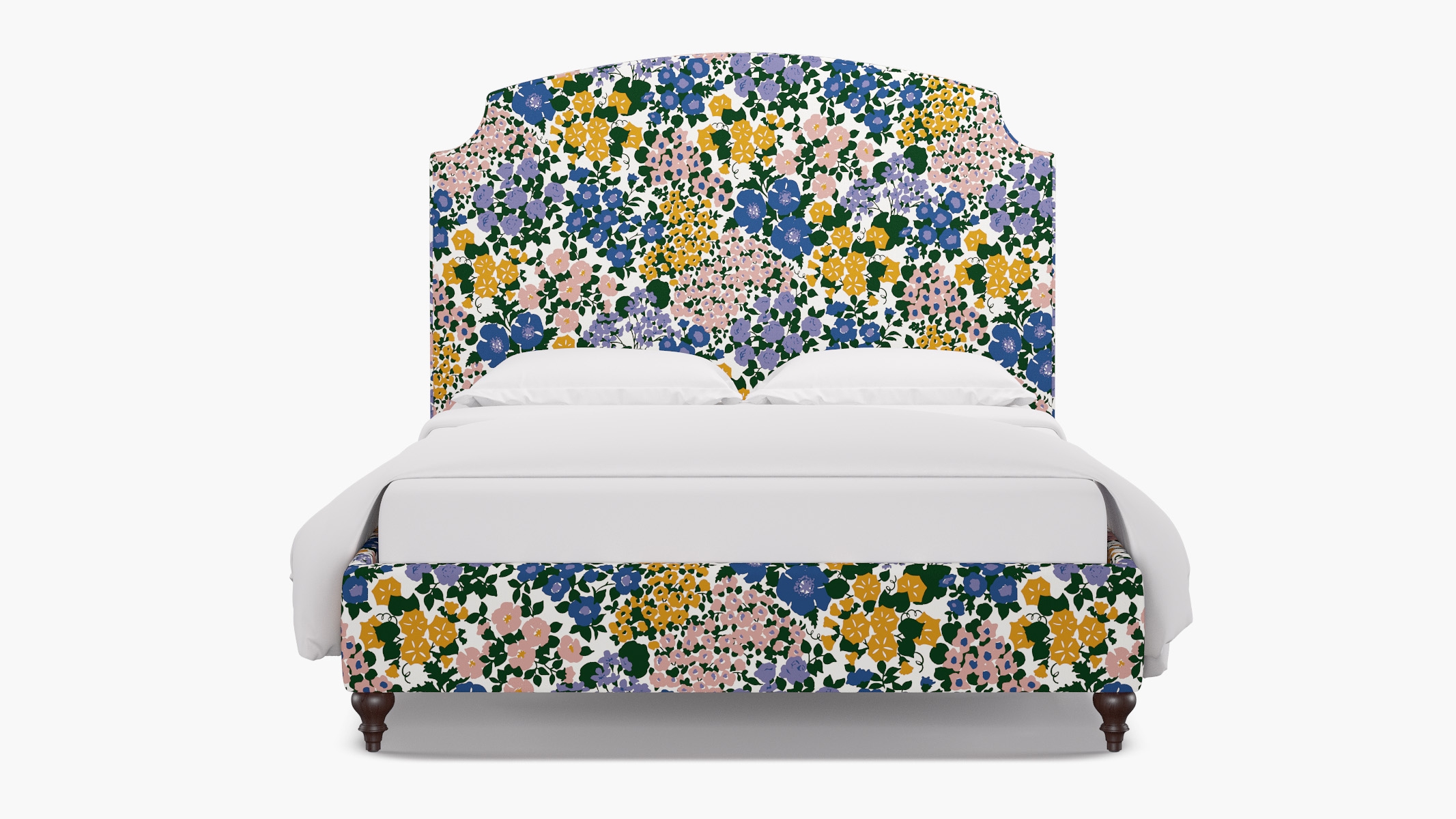 Cove Bed, Lavender Million Flowers, Espresso Traditional Turned Leg, Queen - Image 0
