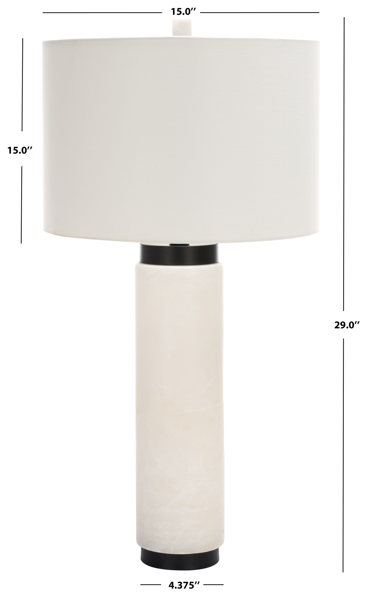 Sydni Alabaster Pillar Table Lamp - White - Safavieh - Image 5
