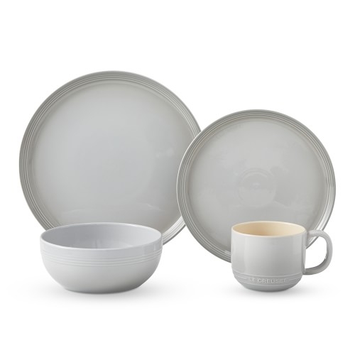 Le Creuset San Francisco Coupe 16-Piece Dinnerware Set with Cereal Bowl, French Grey - Image 0
