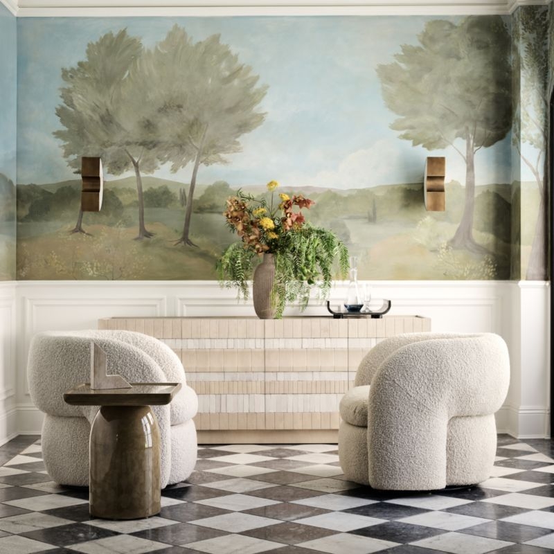 Beachcomber 80" Natural Oak Wood and White Tile Media Console by Brigette Romanek - Image 6