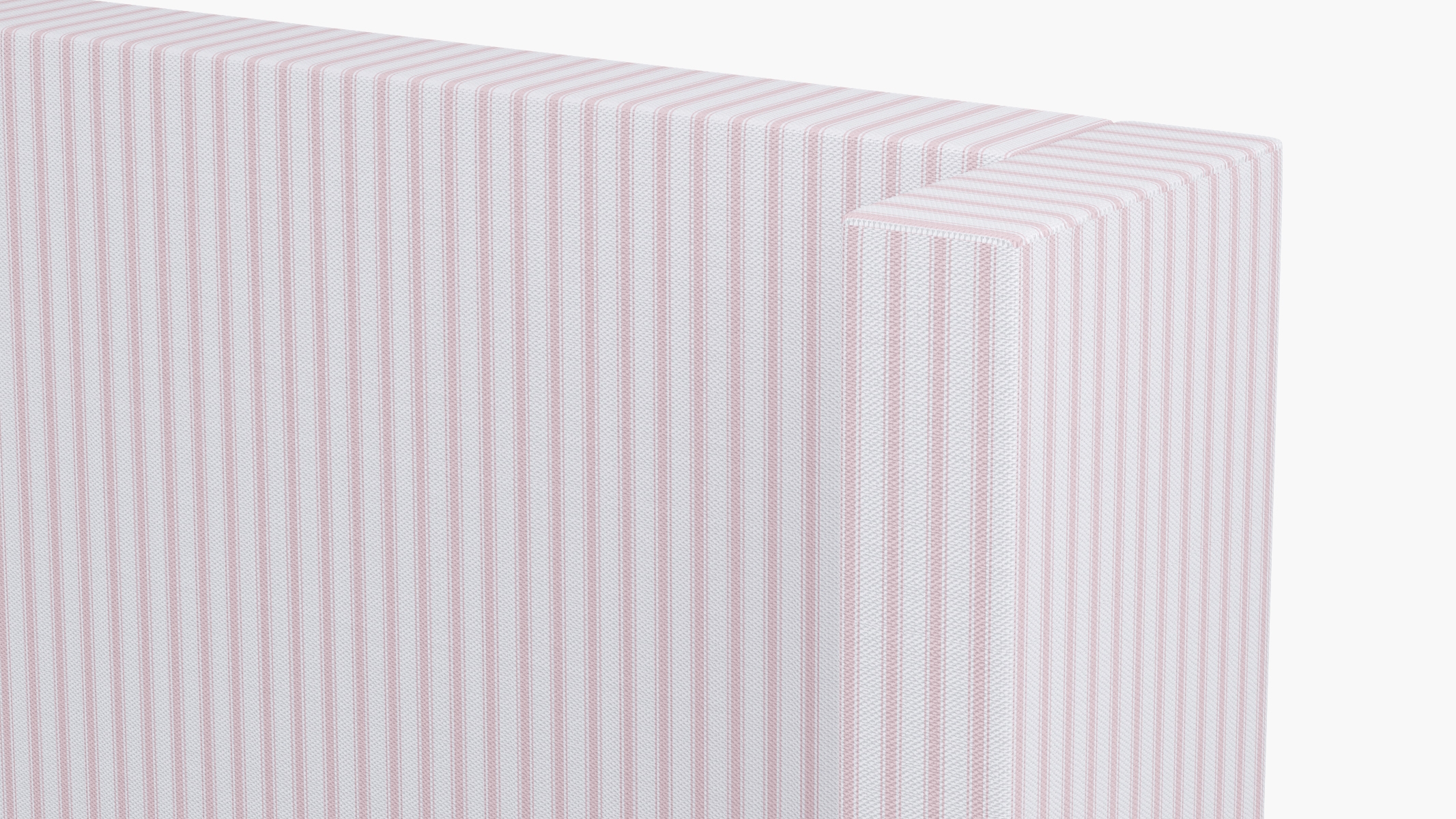Modern Wingback Headboard, Pink Classic Ticking Stripe, Full - Image 2